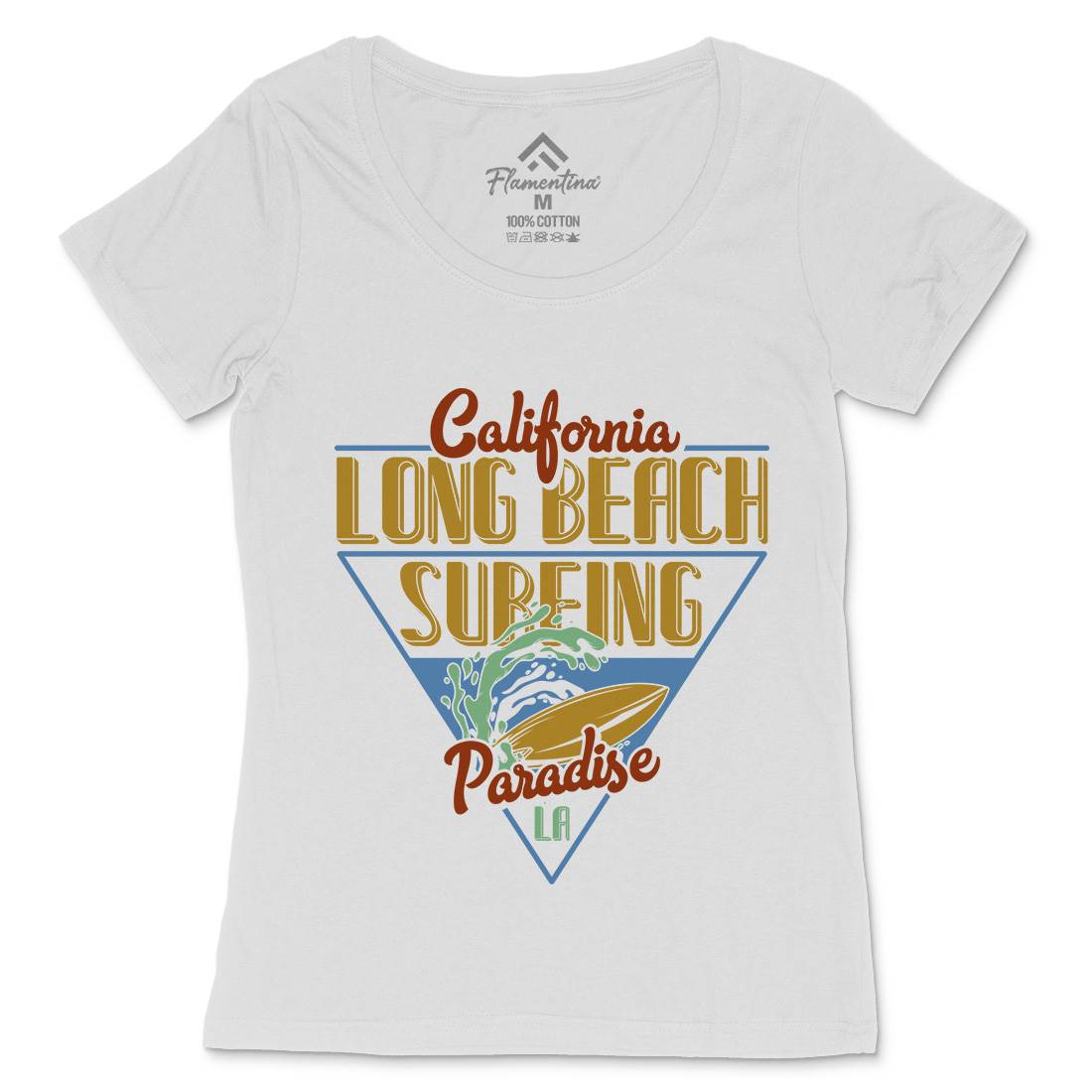 Long Beach Surfing Womens Scoop Neck T-Shirt Surf B359