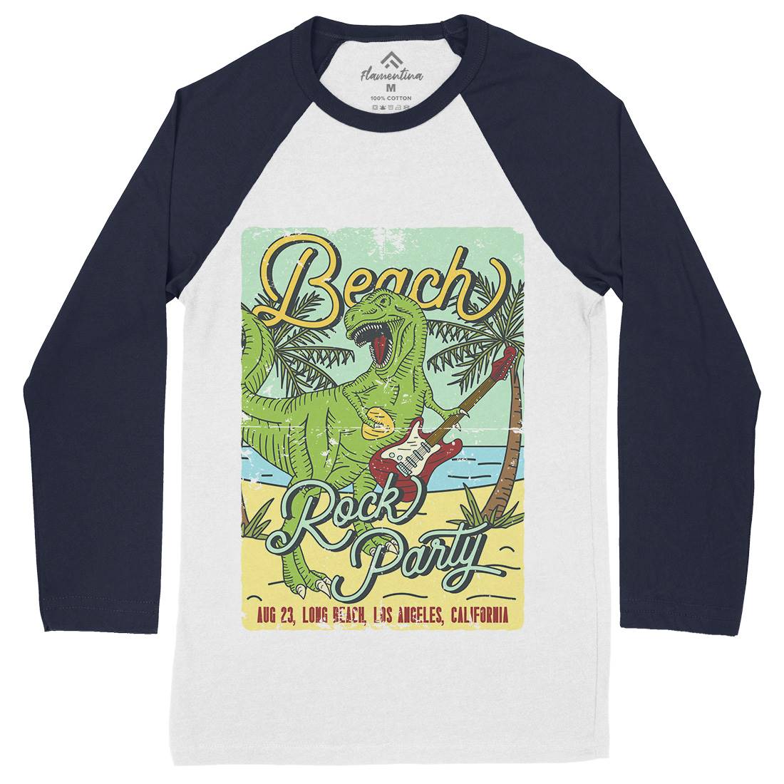 Beach Party Mens Long Sleeve Baseball T-Shirt Music B360