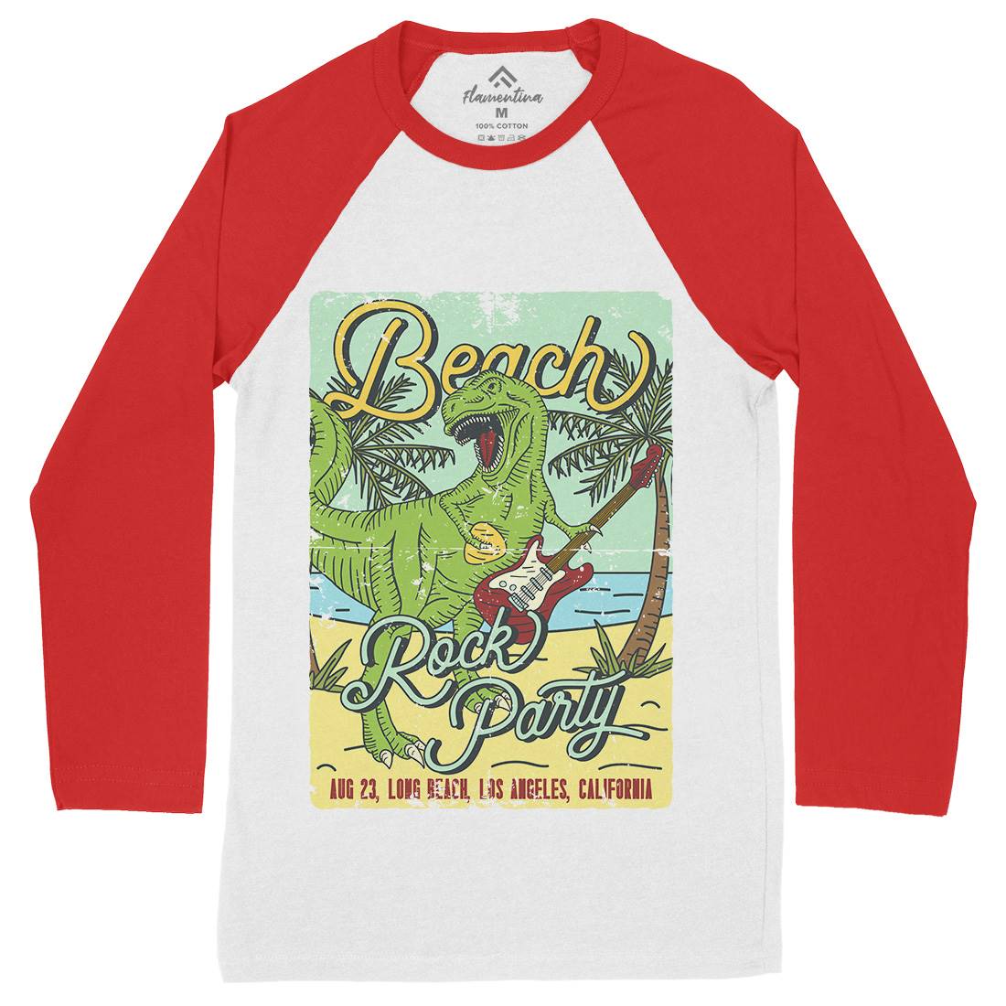 Beach Party Mens Long Sleeve Baseball T-Shirt Music B360