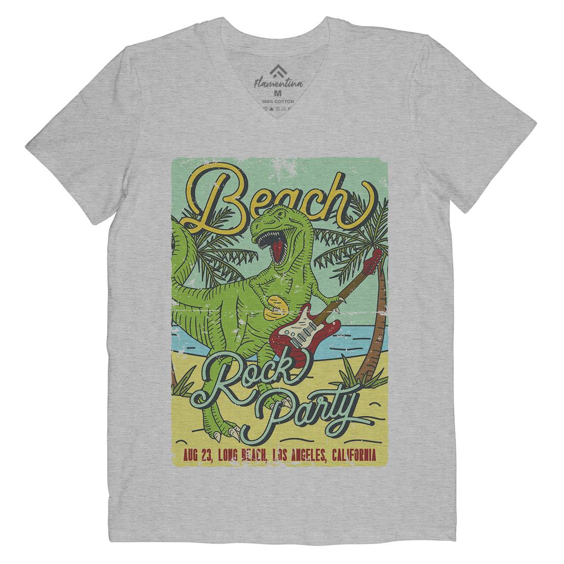 Beach Party Mens V-Neck T-Shirt Music B360