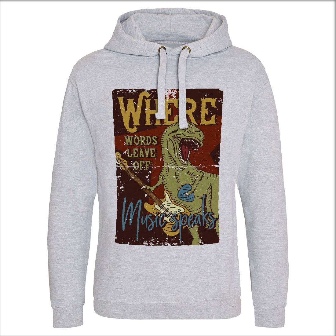 T-Rex Mens Hoodie Without Pocket Music B361