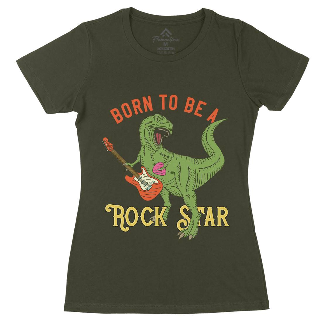 Rock Star Womens Organic Crew Neck T-Shirt Music B362