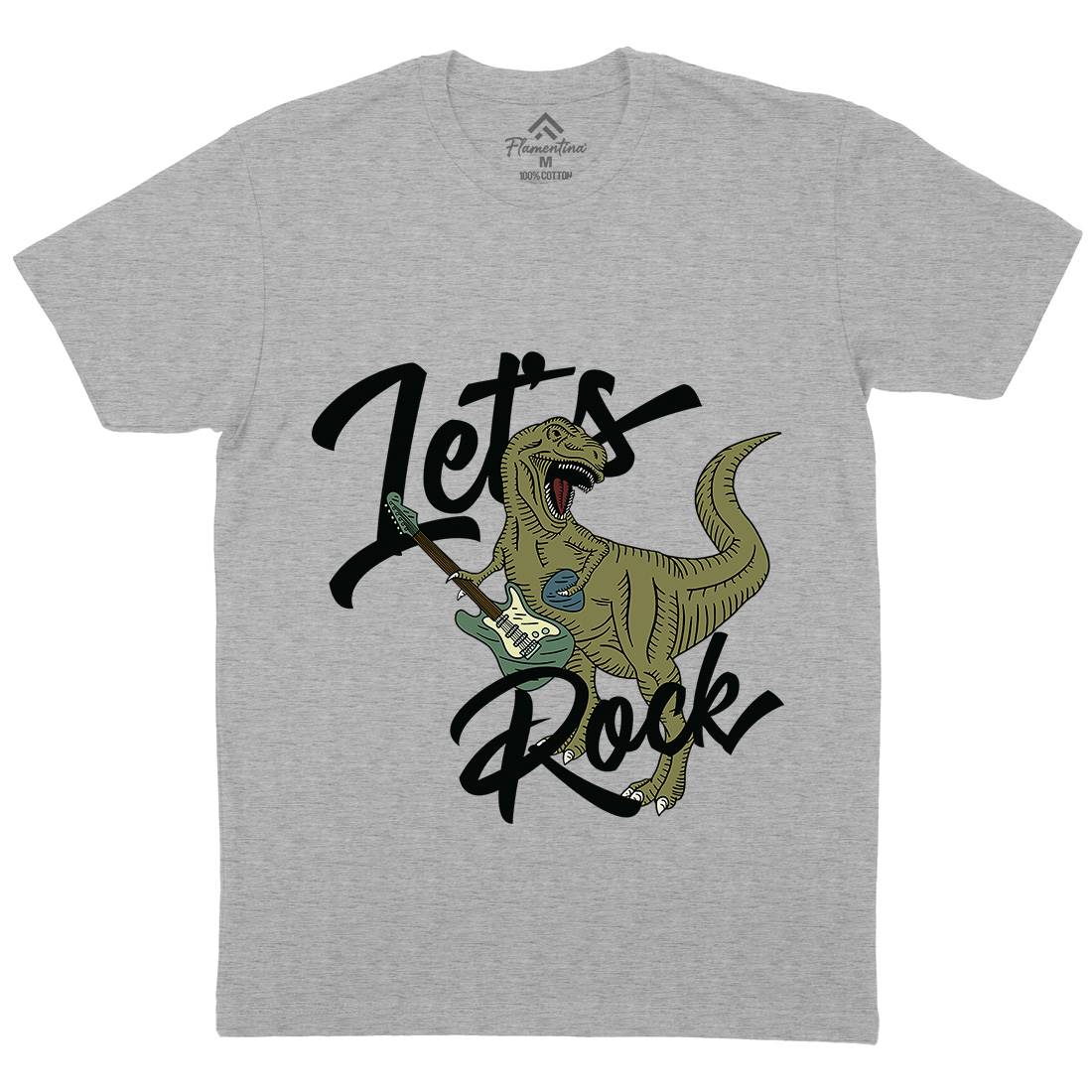 Let&#39;s Rock Mens Organic Crew Neck T-Shirt Music B363