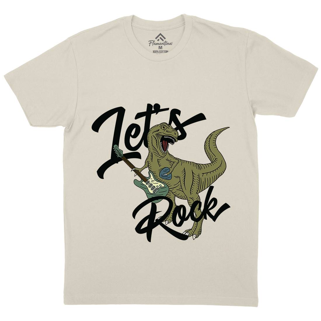 Let&#39;s Rock Mens Organic Crew Neck T-Shirt Music B363