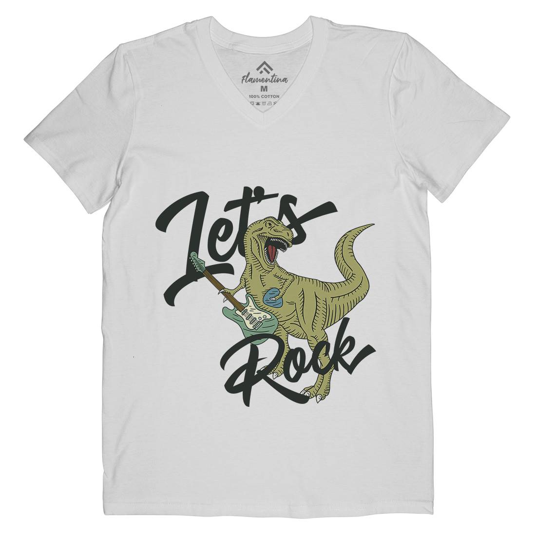 Let&#39;s Rock Mens V-Neck T-Shirt Music B363