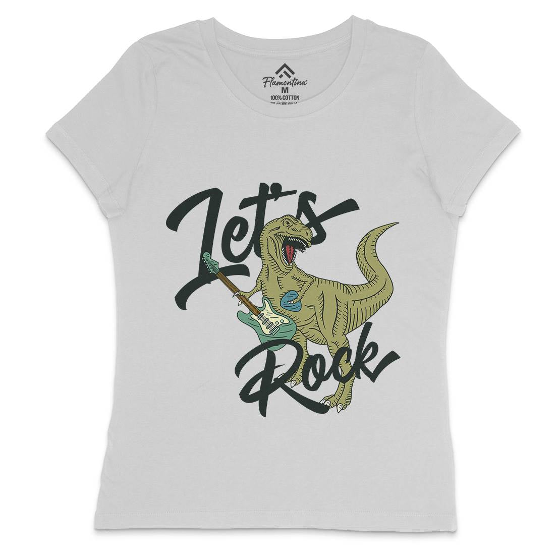 Let&#39;s Rock Womens Crew Neck T-Shirt Music B363