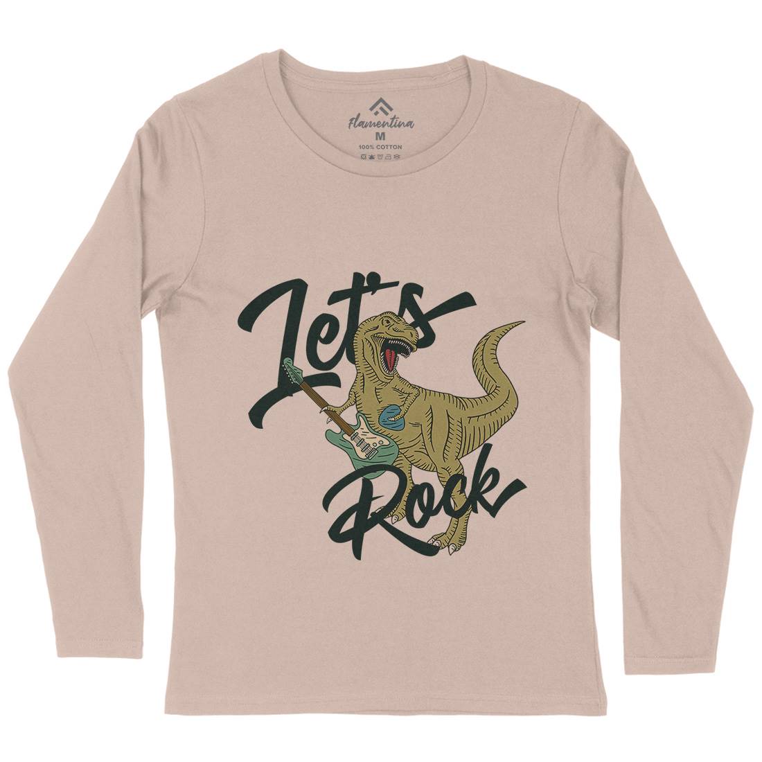 Let&#39;s Rock Womens Long Sleeve T-Shirt Music B363