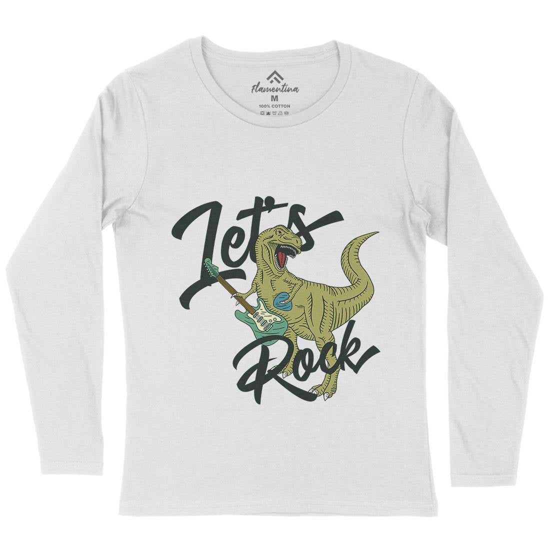 Let&#39;s Rock Womens Long Sleeve T-Shirt Music B363
