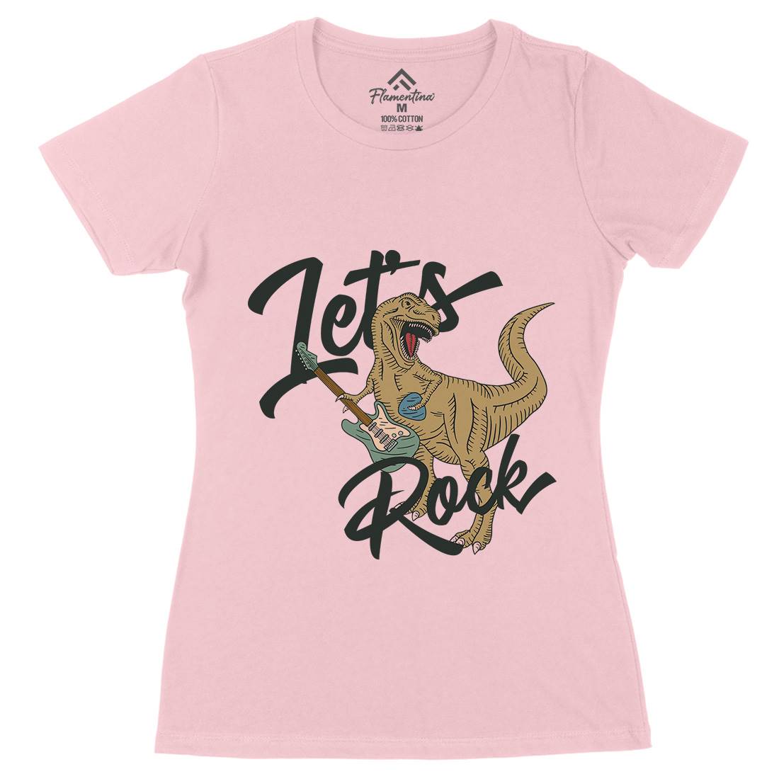 Let&#39;s Rock Womens Organic Crew Neck T-Shirt Music B363