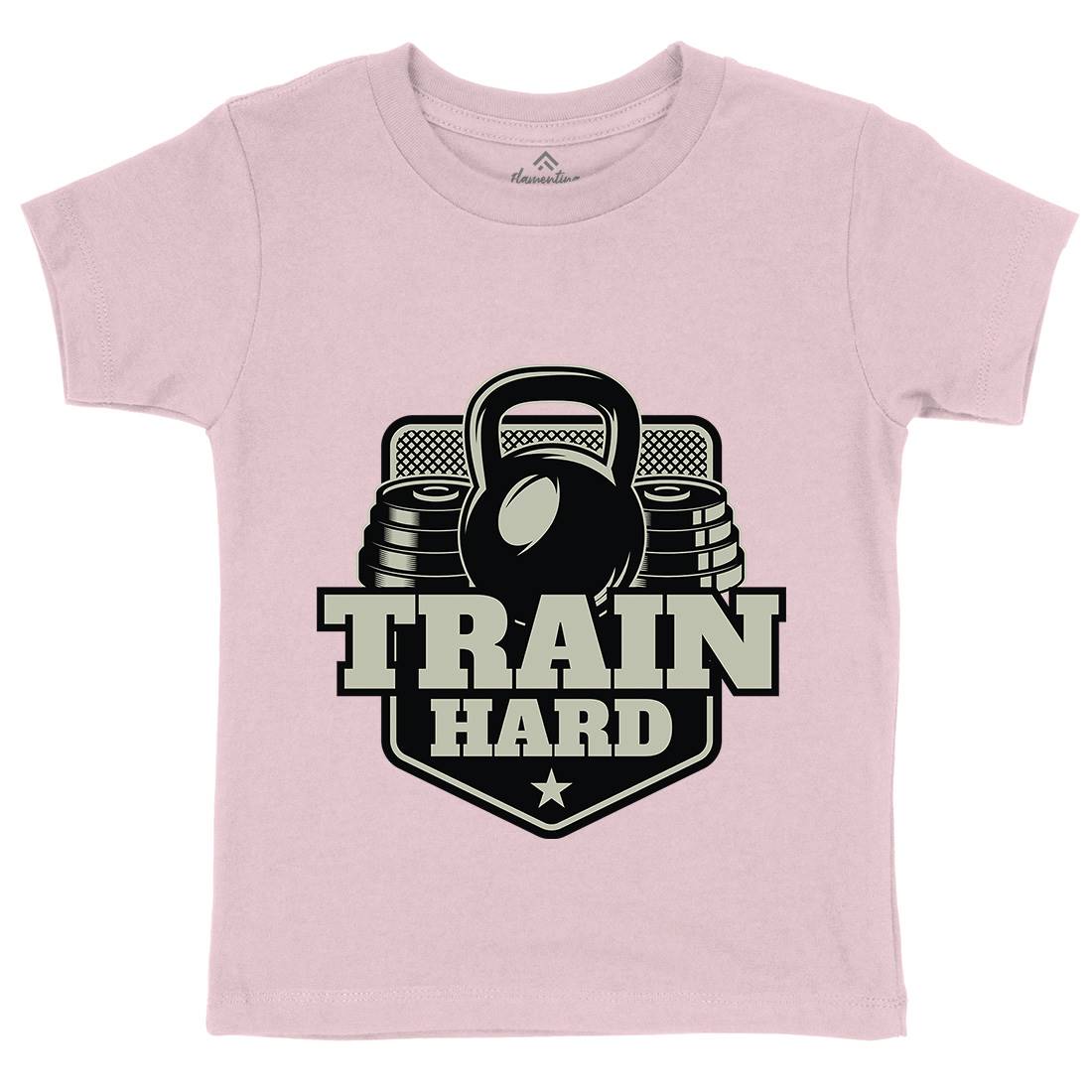 Train Hard Kids Crew Neck T-Shirt Gym B365