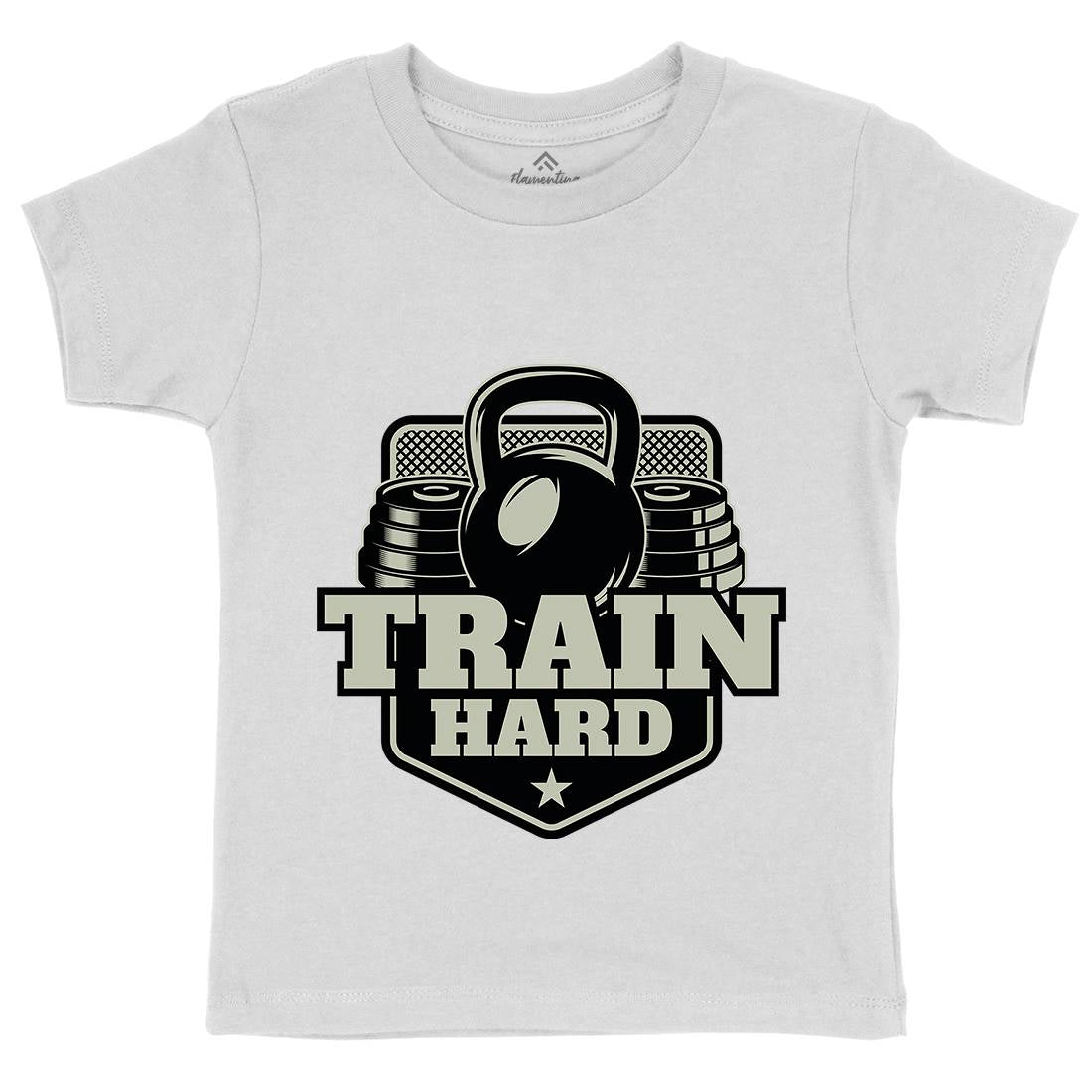 Train Hard Kids Organic Crew Neck T-Shirt Gym B365