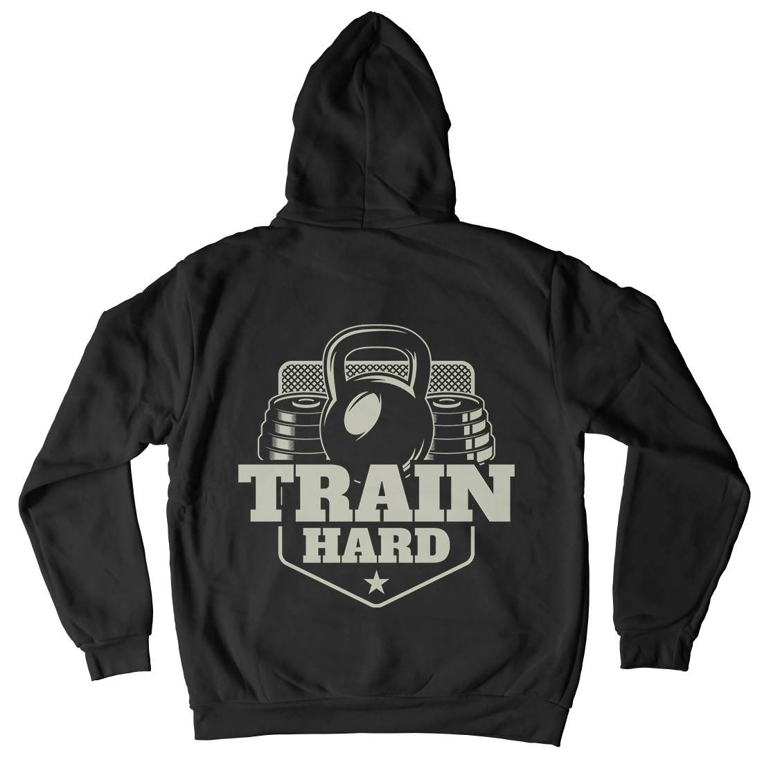 Train Hard Mens Hoodie With Pocket Gym B365