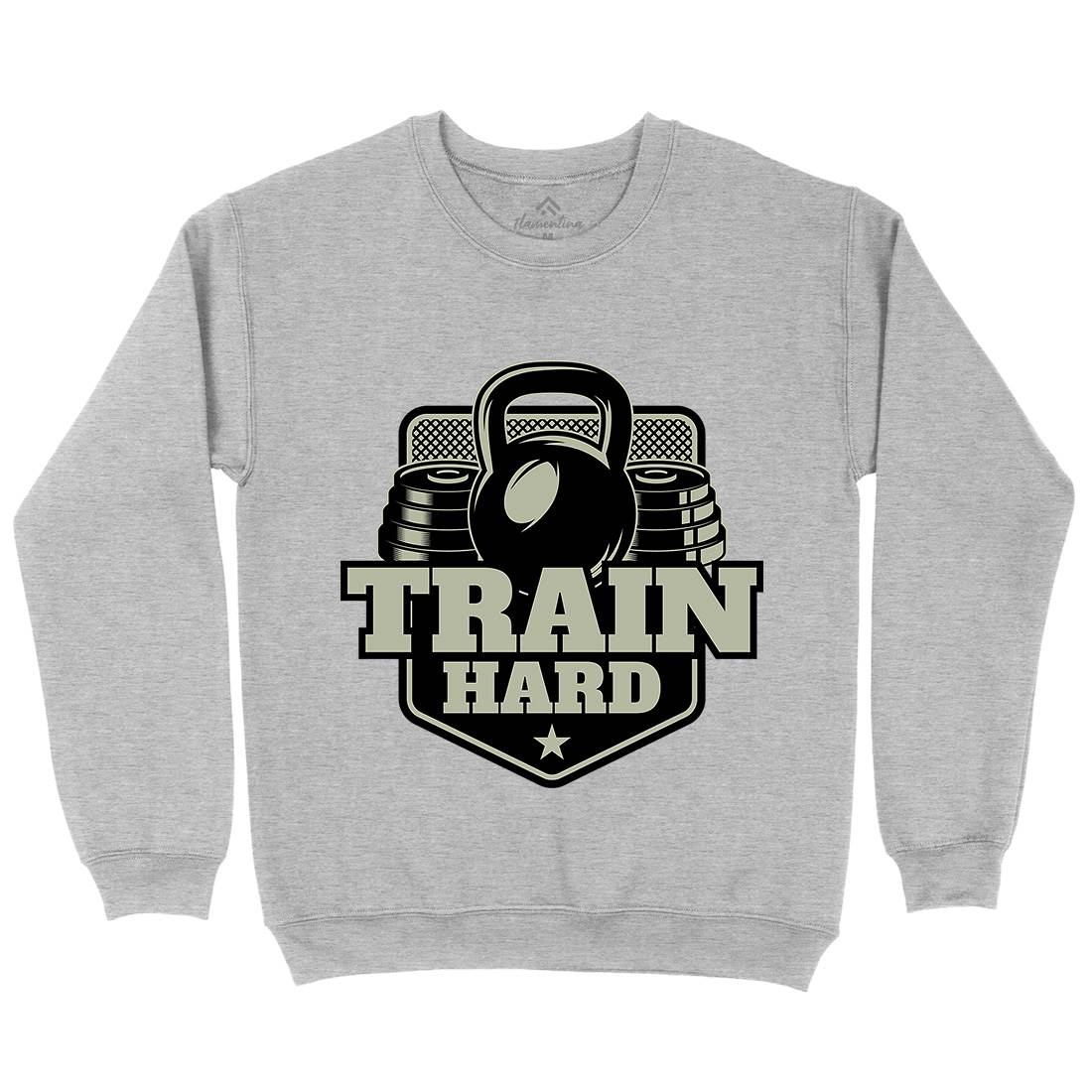 Train Hard Mens Crew Neck Sweatshirt Gym B365