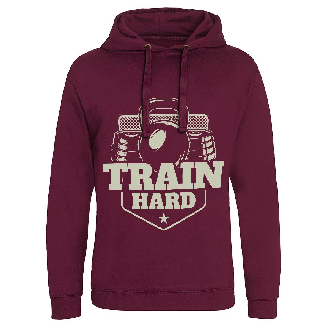 Train Hard Mens Hoodie Without Pocket Gym B365