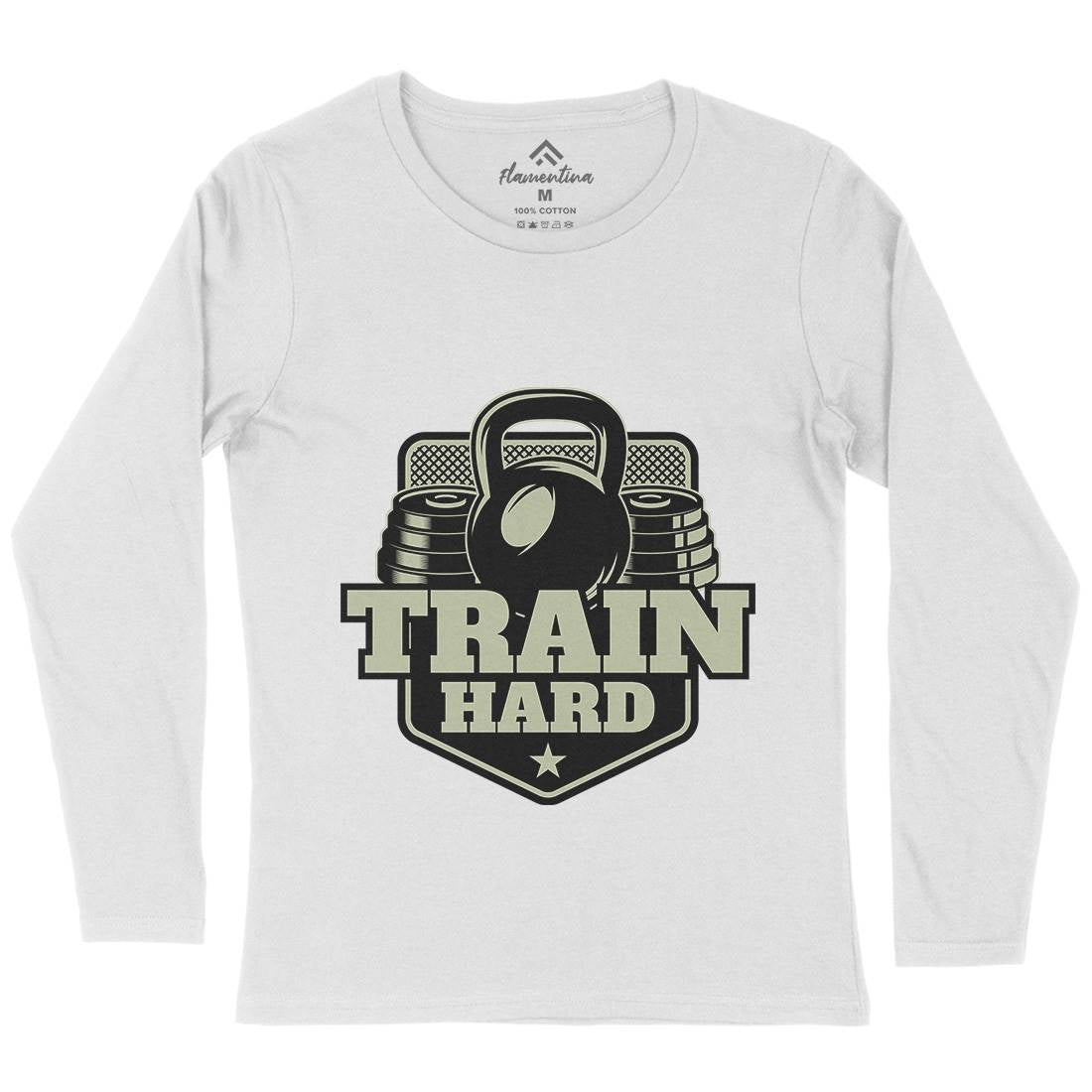 Train Hard Womens Long Sleeve T-Shirt Gym B365