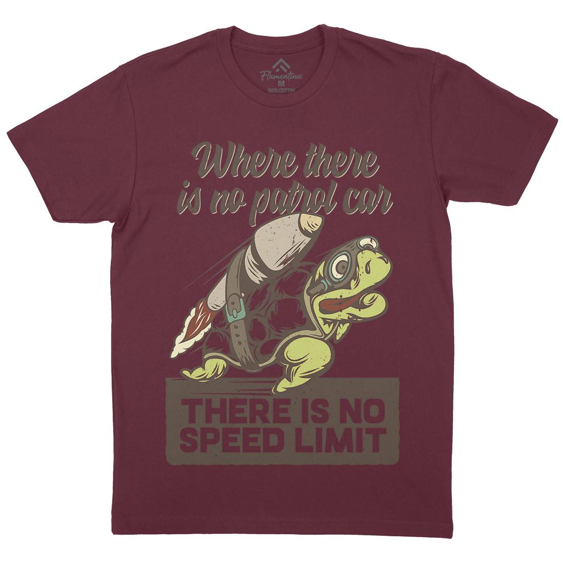 Turtle Rocket Mens Crew Neck T-Shirt Animals B366
