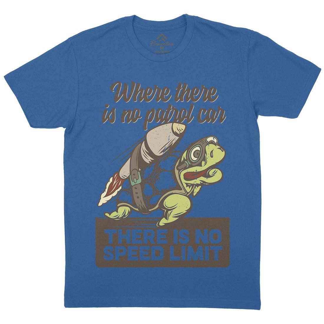 Turtle Rocket Mens Organic Crew Neck T-Shirt Animals B366