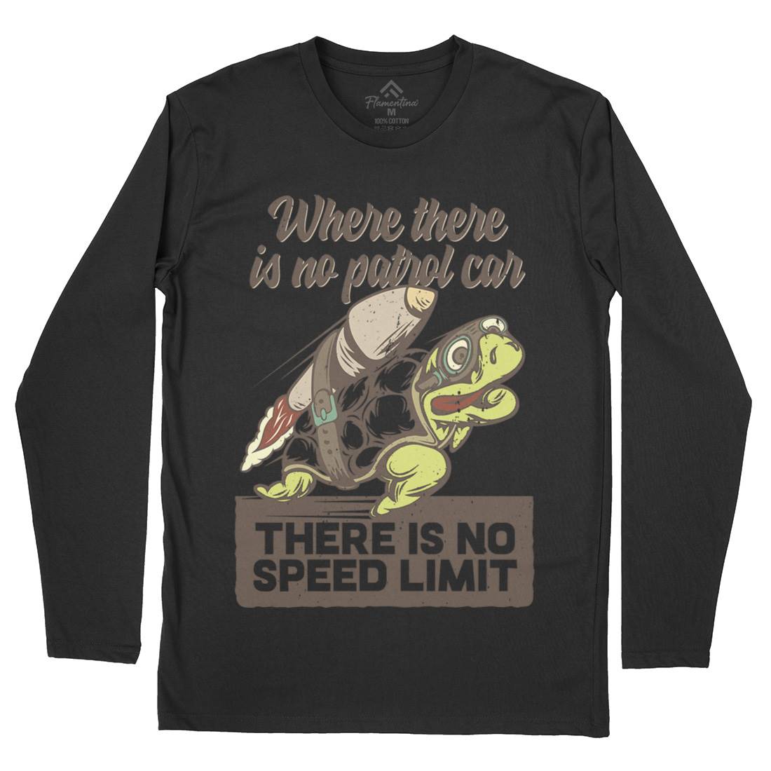 Turtle Rocket Mens Long Sleeve T-Shirt Animals B366