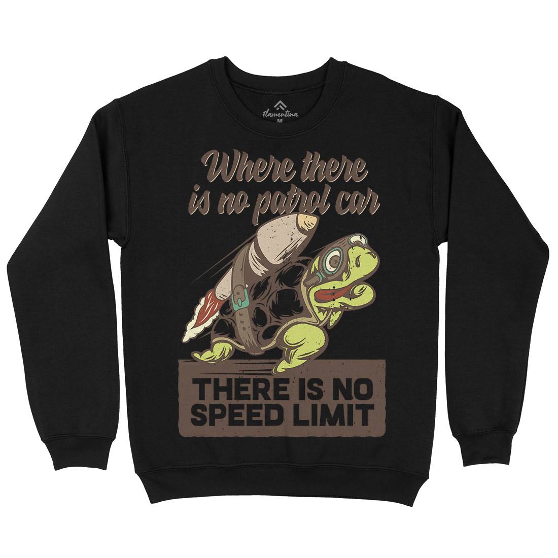 Turtle Rocket Mens Crew Neck Sweatshirt Animals B366