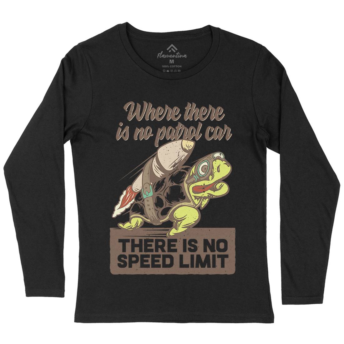 Turtle Rocket Womens Long Sleeve T-Shirt Animals B366