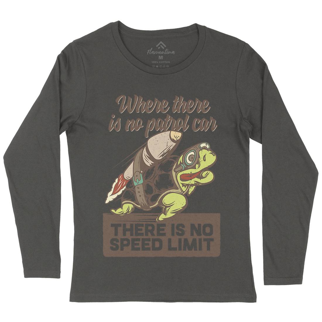 Turtle Rocket Womens Long Sleeve T-Shirt Animals B366