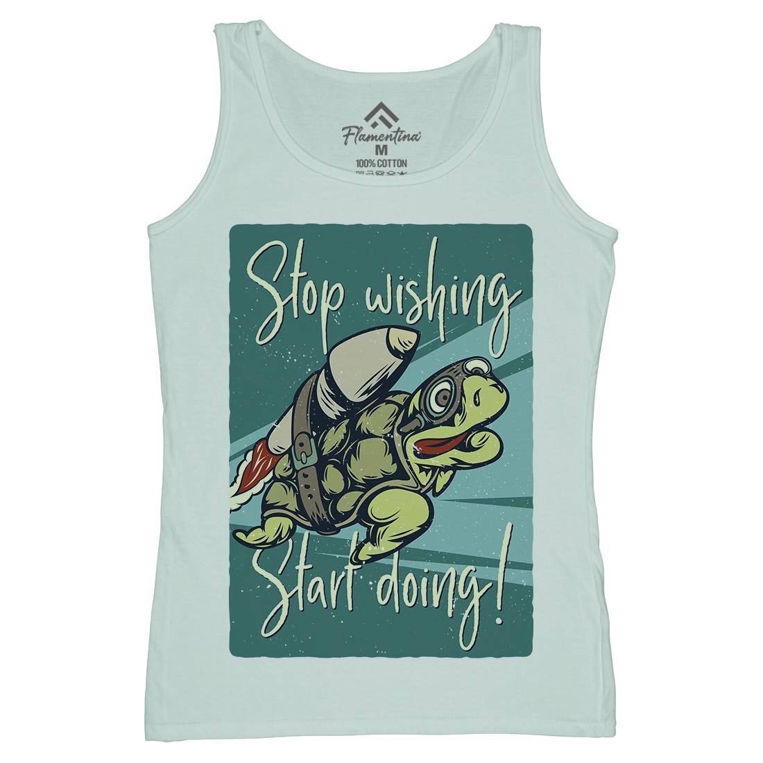 Turtle Rocket Womens Organic Tank Top Vest Animals B367