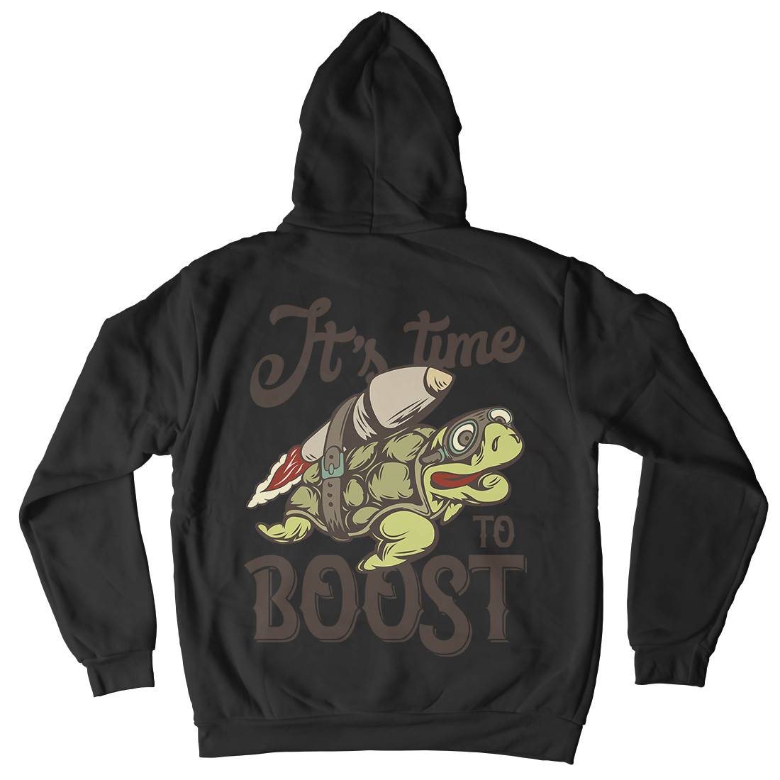 Turtle Rocket Mens Hoodie With Pocket Animals B368