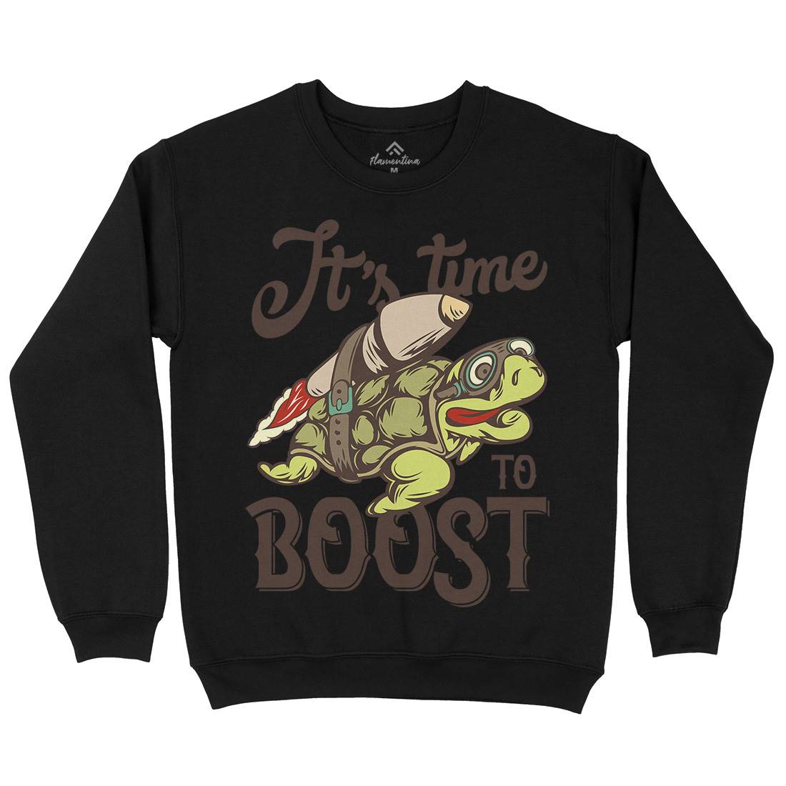 Turtle Rocket Mens Crew Neck Sweatshirt Animals B368