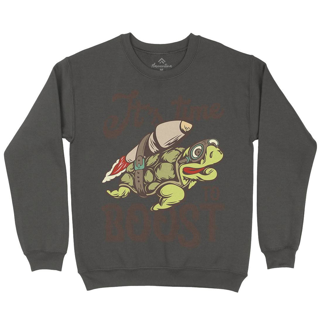 Turtle Rocket Mens Crew Neck Sweatshirt Animals B368
