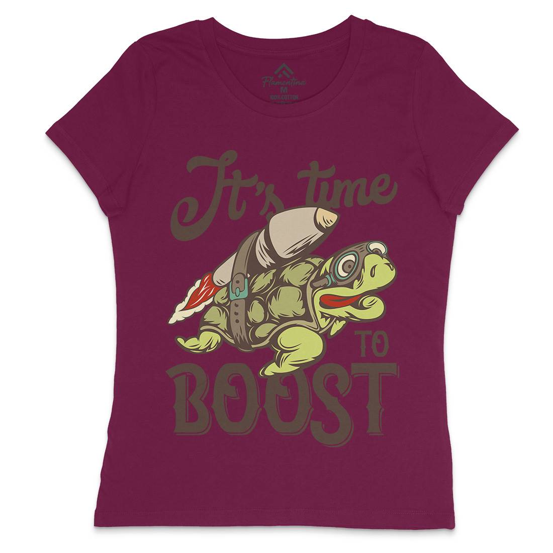 Turtle Rocket Womens Crew Neck T-Shirt Animals B368