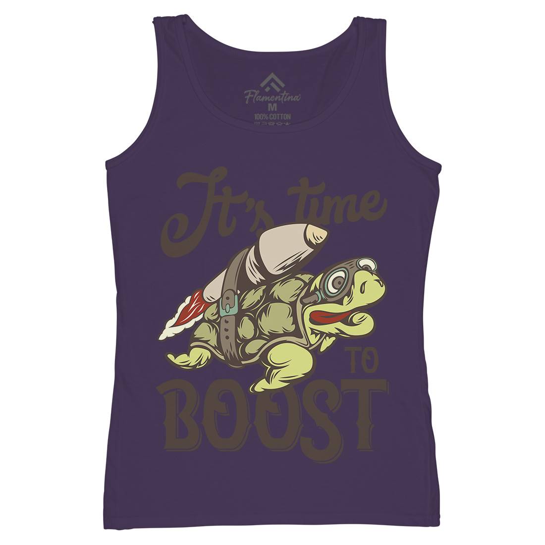 Turtle Rocket Womens Organic Tank Top Vest Animals B368