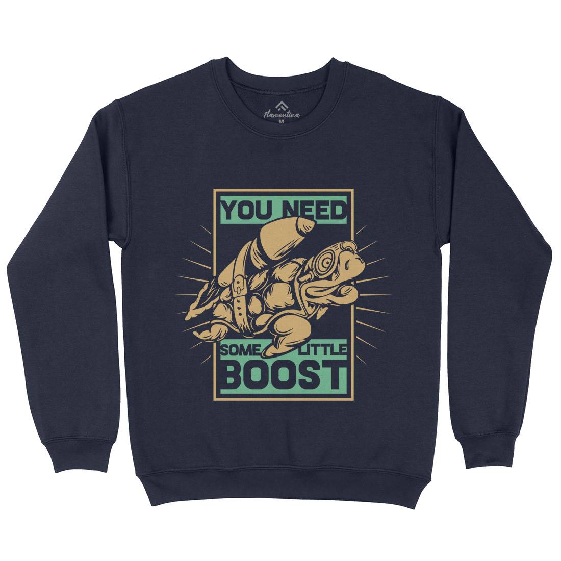 Turtle Rocket Mens Crew Neck Sweatshirt Animals B369