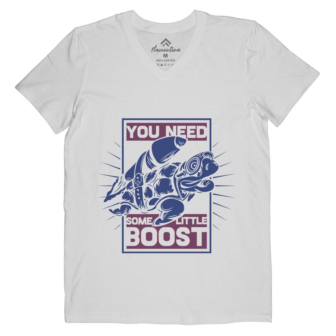 Turtle Rocket Mens V-Neck T-Shirt Animals B369