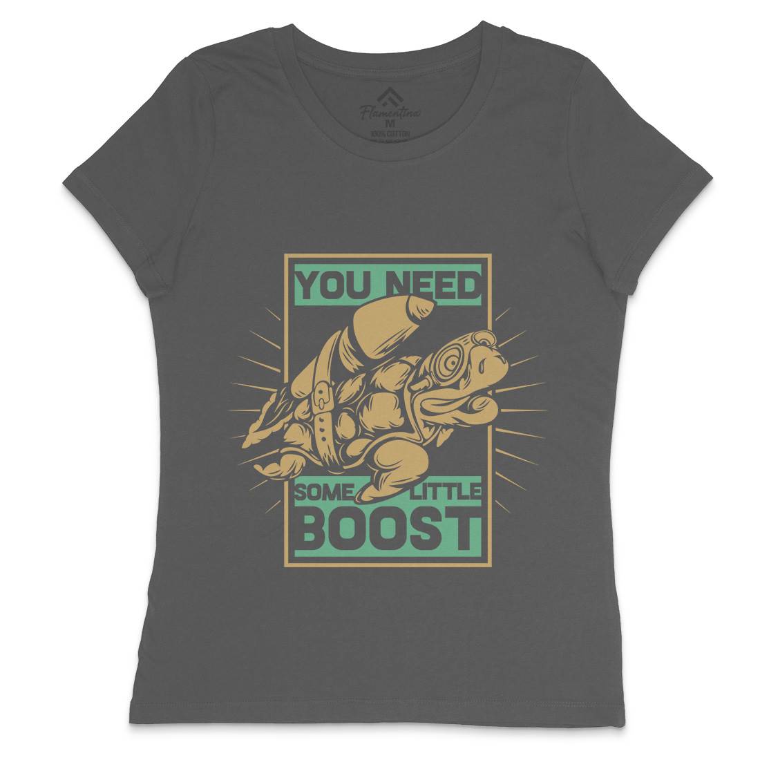 Turtle Rocket Womens Crew Neck T-Shirt Animals B369