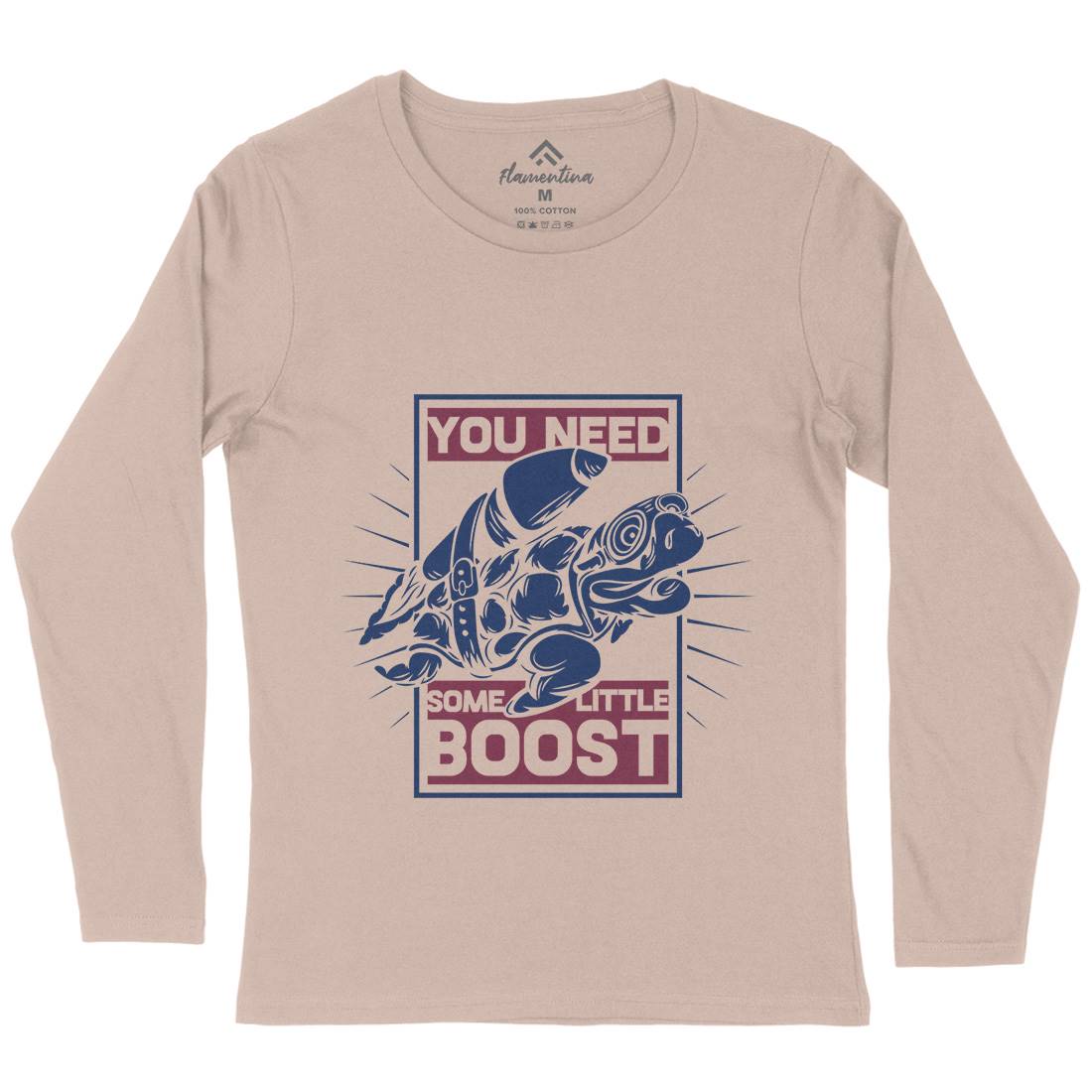 Turtle Rocket Womens Long Sleeve T-Shirt Animals B369