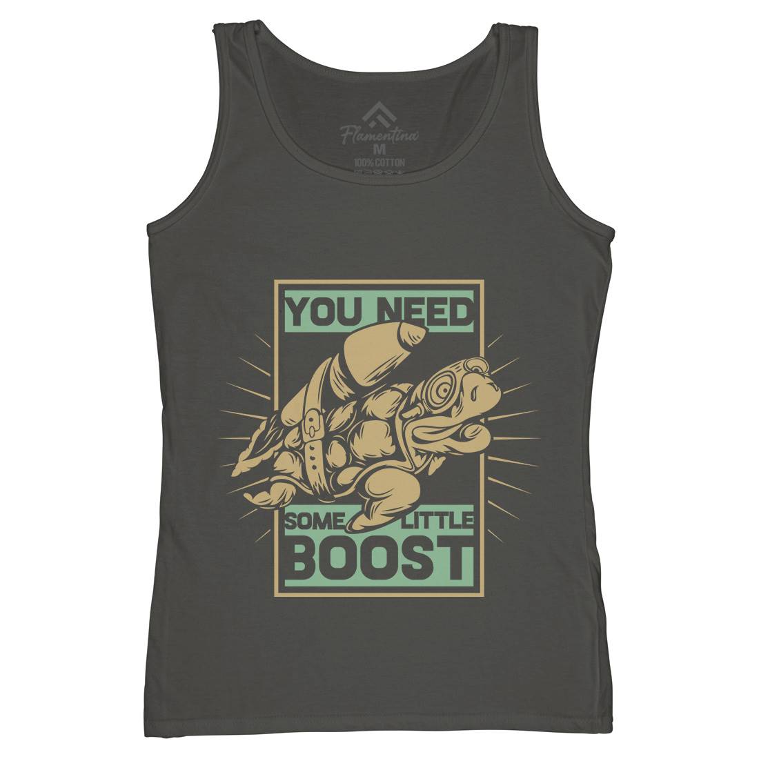 Turtle Rocket Womens Organic Tank Top Vest Animals B369