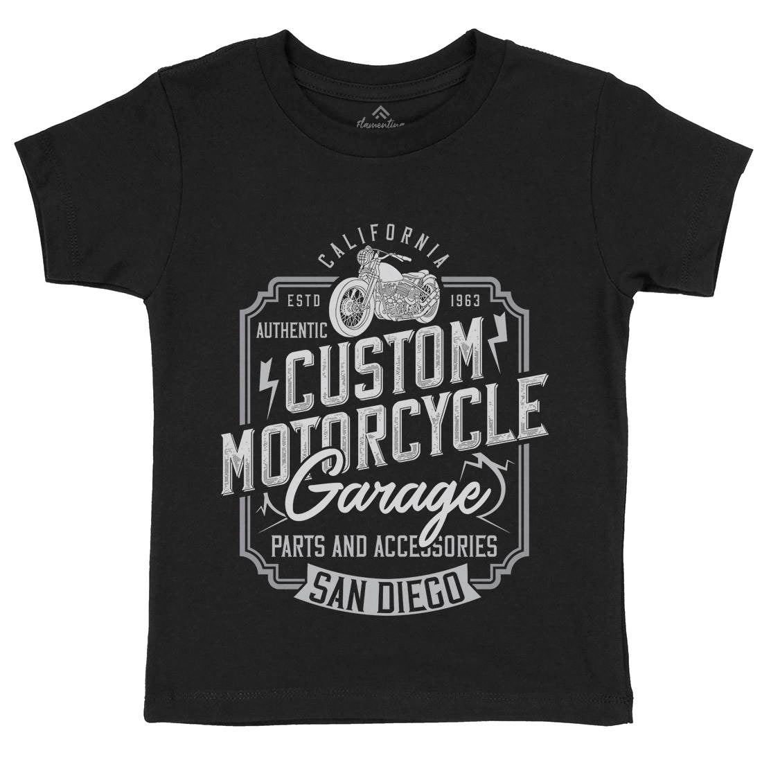 Custom Kids Organic Crew Neck T-Shirt Motorcycles B370