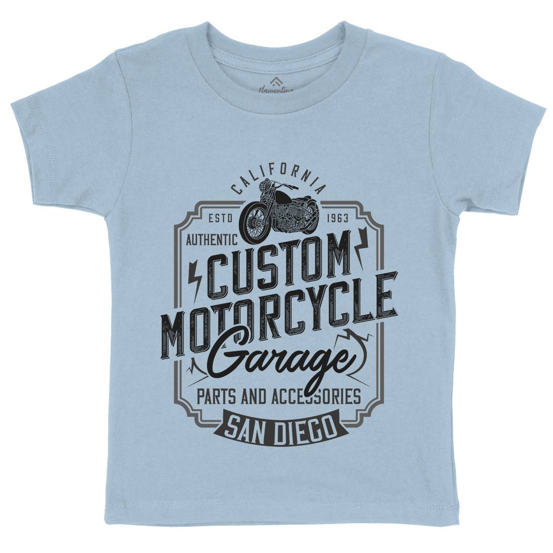 Custom Kids Crew Neck T-Shirt Motorcycles B370