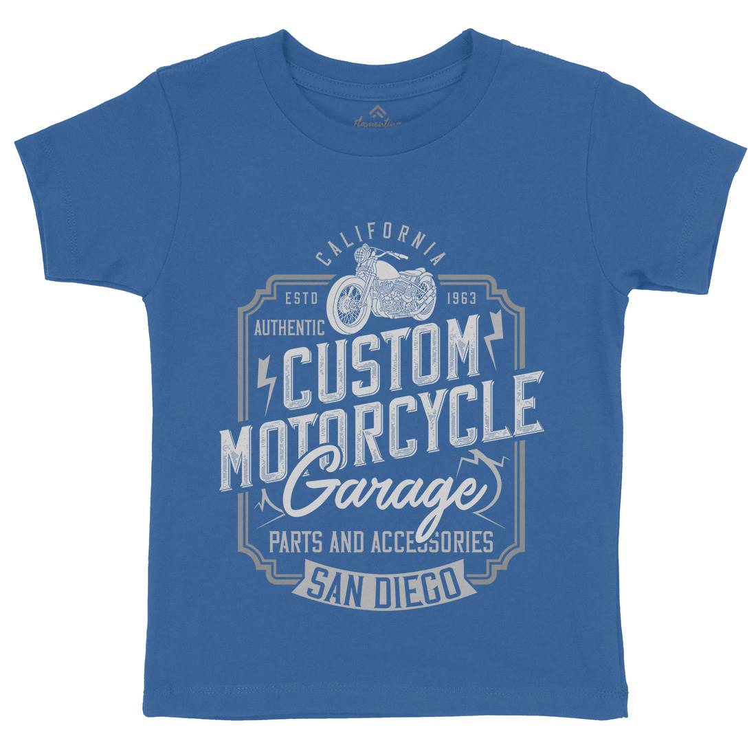 Custom Kids Organic Crew Neck T-Shirt Motorcycles B370