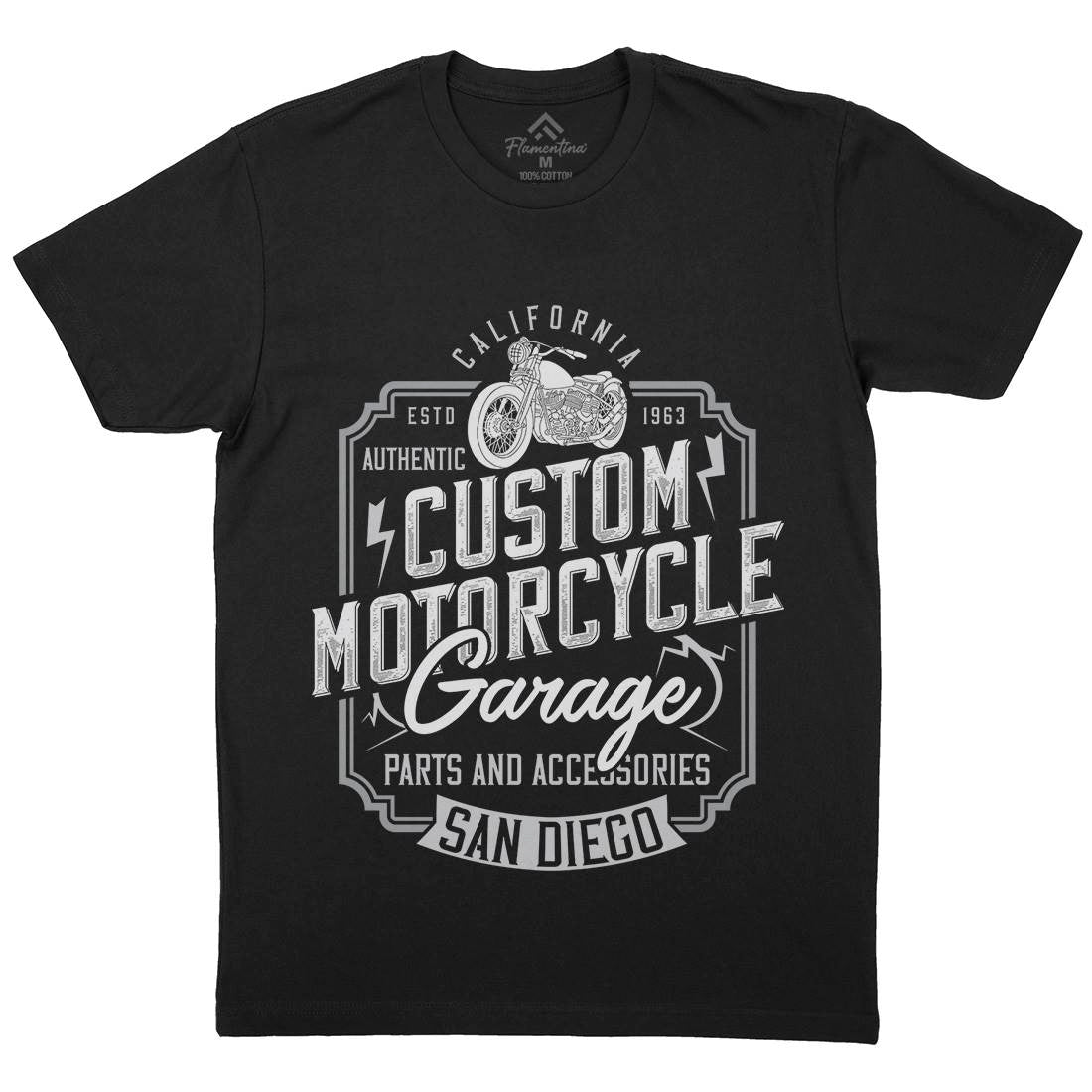 Custom Mens Organic Crew Neck T-Shirt Motorcycles B370