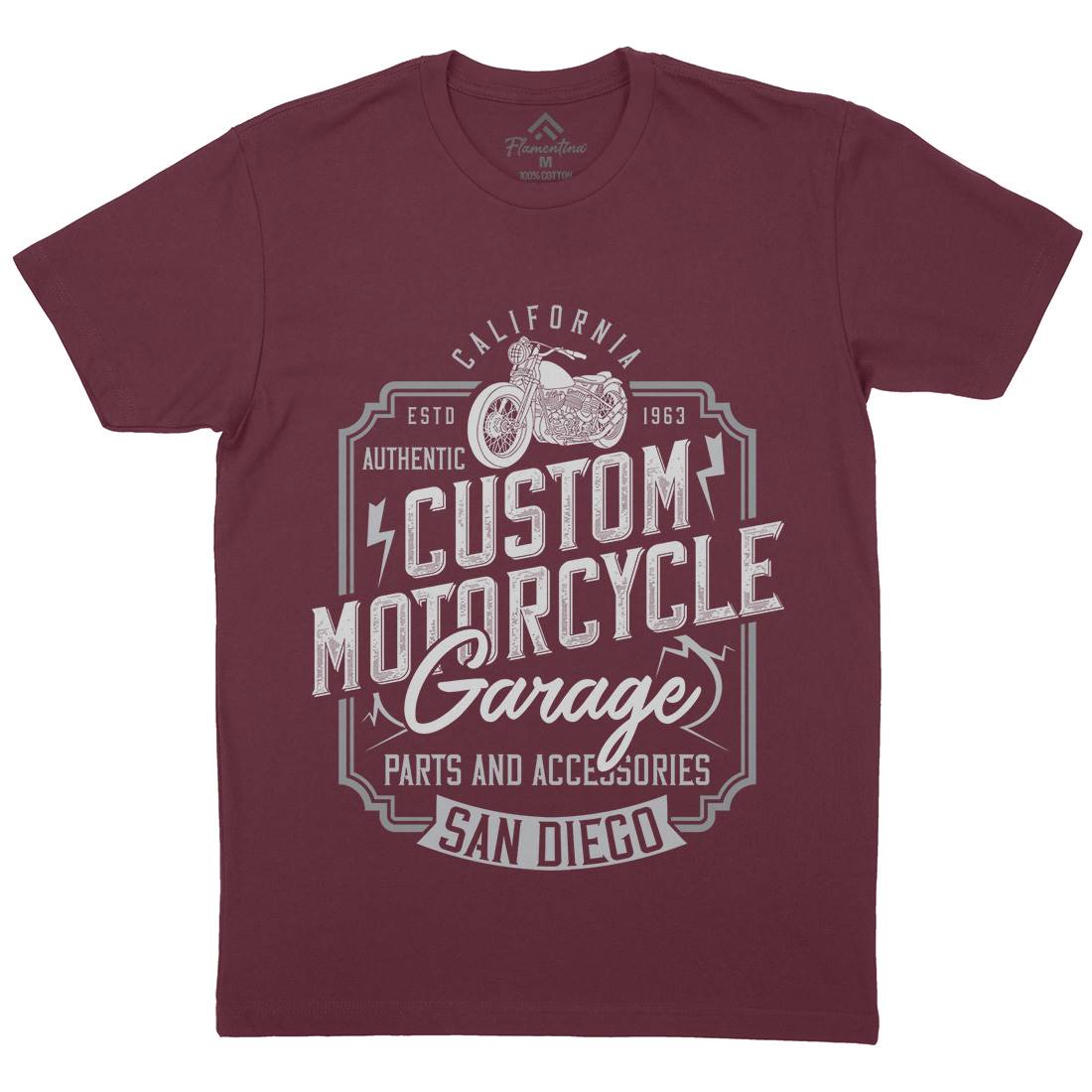 Custom Mens Organic Crew Neck T-Shirt Motorcycles B370
