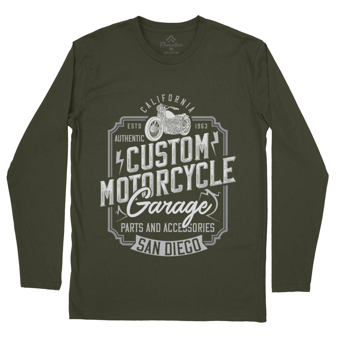 Custom Mens Long Sleeve T-Shirt Motorcycles B370