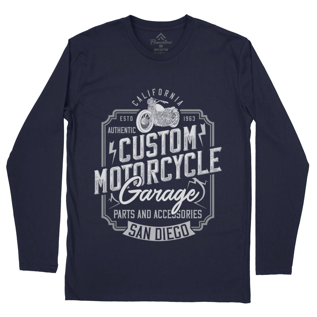 Custom Mens Long Sleeve T-Shirt Motorcycles B370