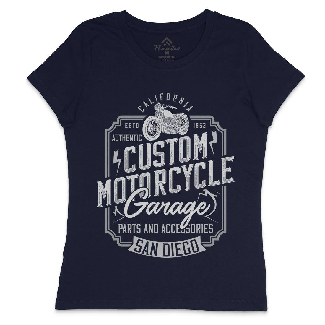 Custom Womens Crew Neck T-Shirt Motorcycles B370