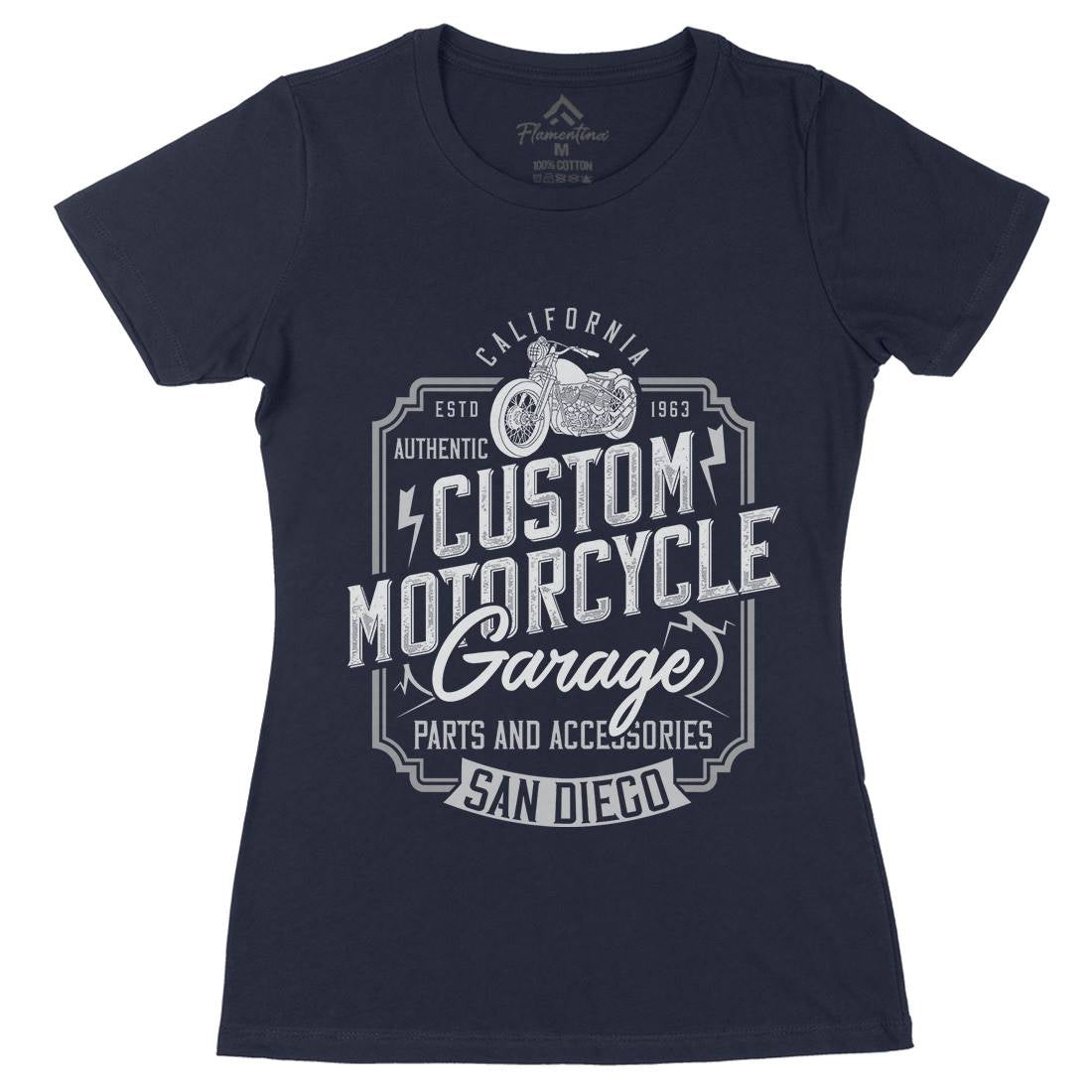Custom Womens Organic Crew Neck T-Shirt Motorcycles B370