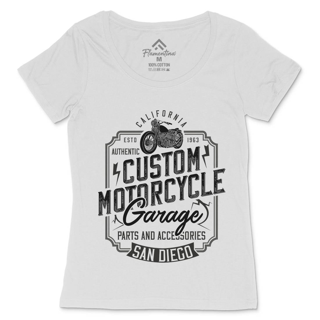 Custom Womens Scoop Neck T-Shirt Motorcycles B370