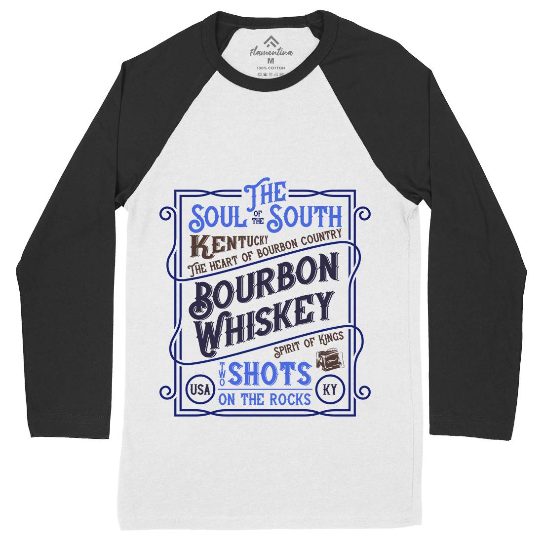 Whiskey Mens Long Sleeve Baseball T-Shirt Drinks B371