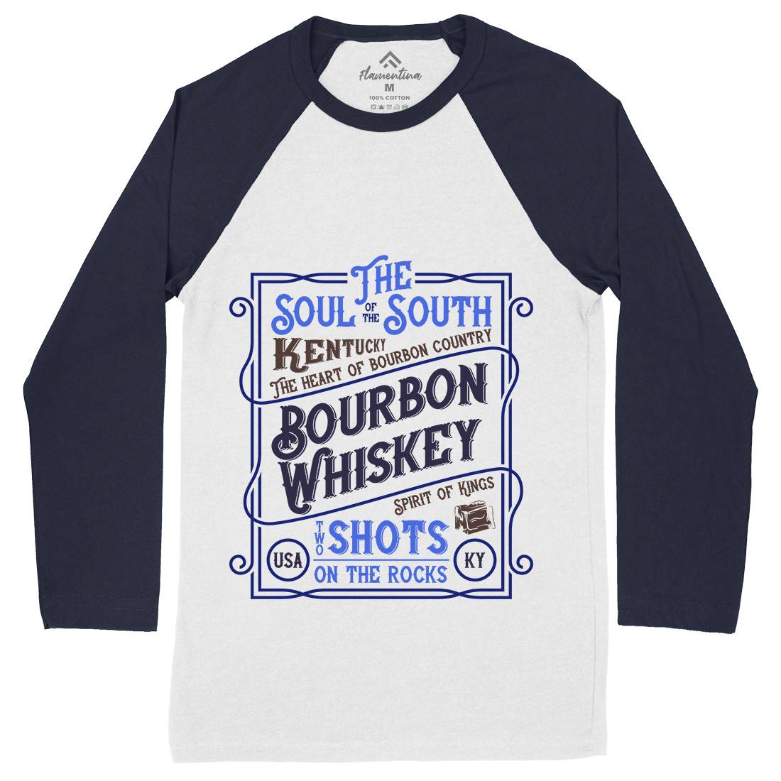 Whiskey Mens Long Sleeve Baseball T-Shirt Drinks B371