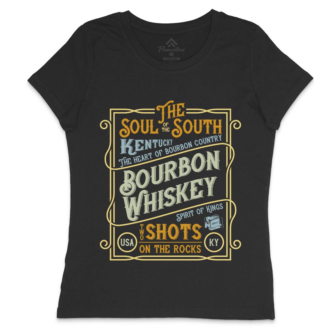 Whiskey Womens Crew Neck T-Shirt Drinks B371