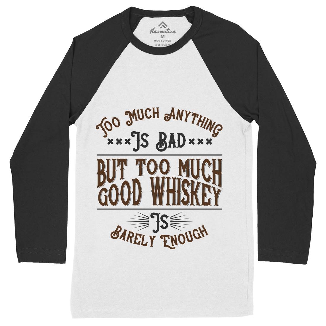 Good Whiskey Mens Long Sleeve Baseball T-Shirt Drinks B372